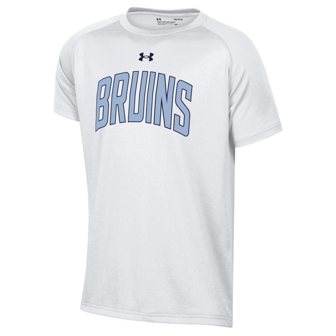 Boys' Under Armour White T-Shirt -  Arched Light Blue BRUINS