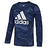 Toddler Boys' Adidas Warped Navy Camo LS Tee