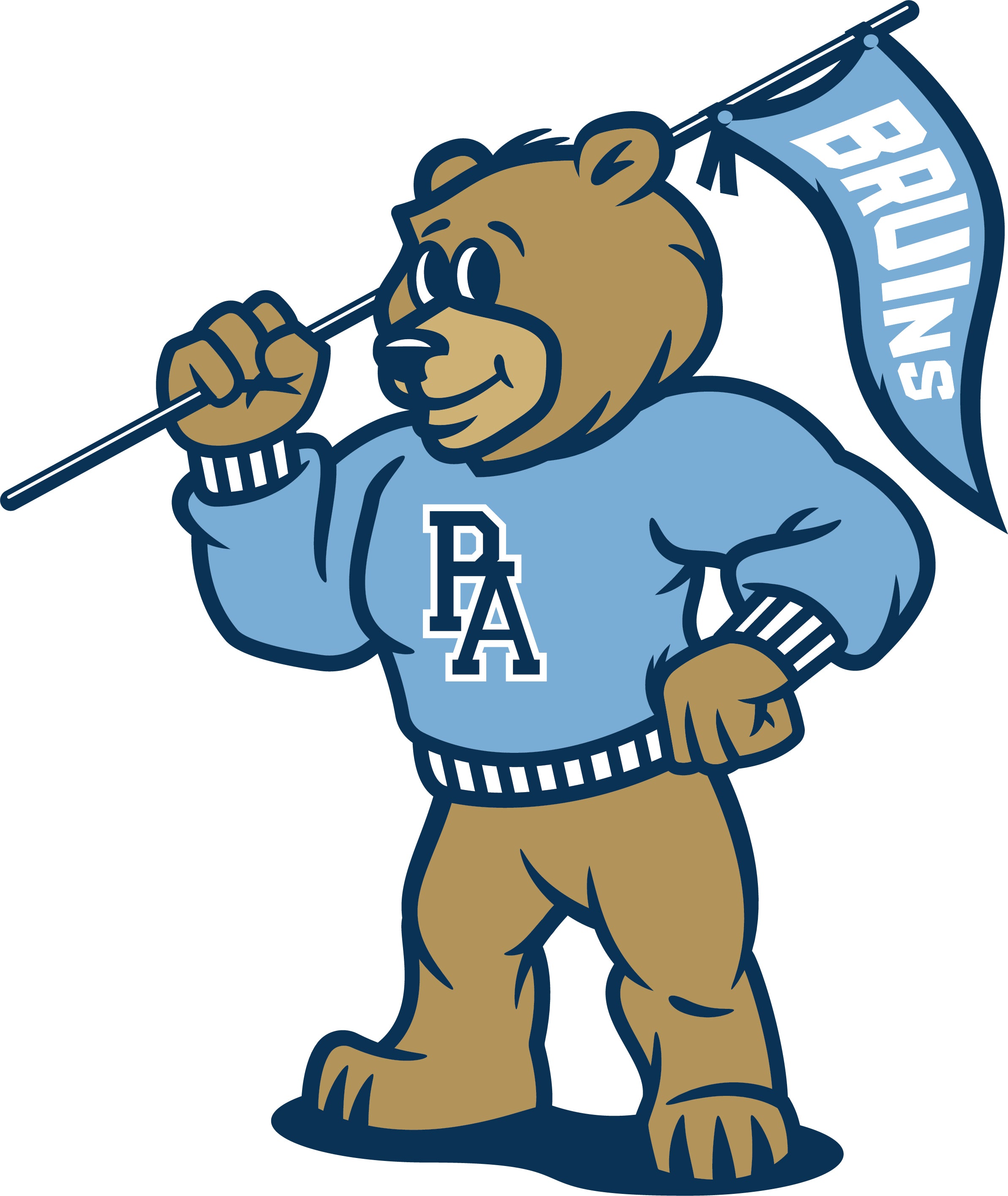 Sticker Bruiser Mascot with Flag