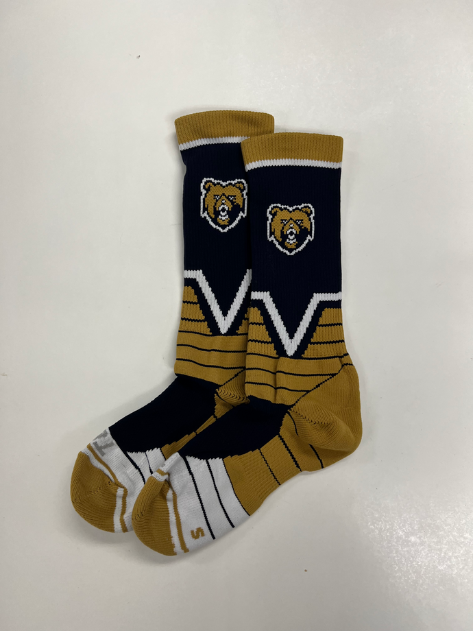 Socks  -  Victory Crew (Navy/Gold/Bearhead)