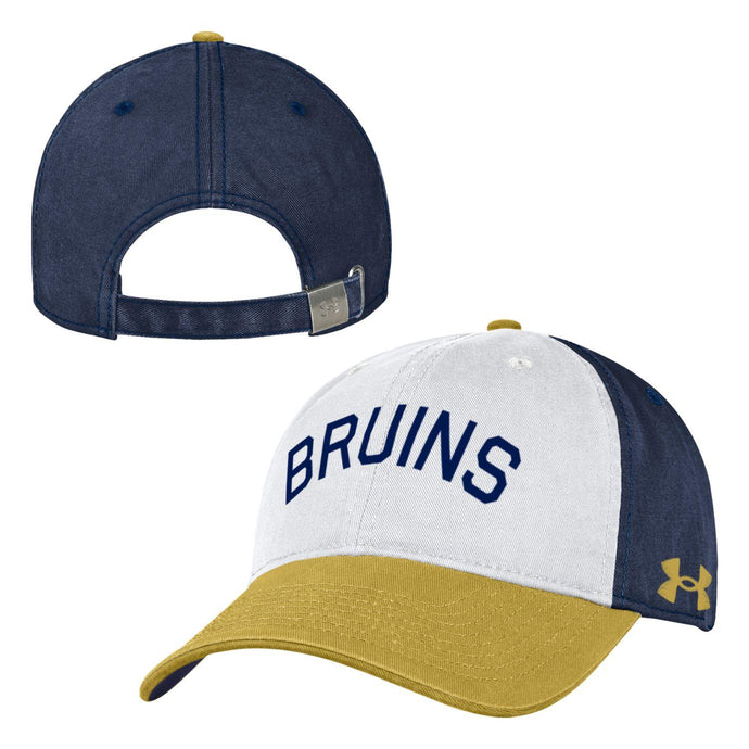 Hat Under Armour Youth Washed Perf Cotton Adjust-Navy/Gold-3DarchBRUINS