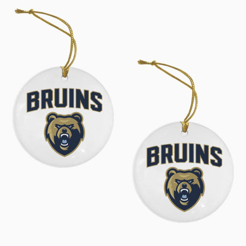 Double Sided Ceramic Ornament (Bruins/Bear Head)