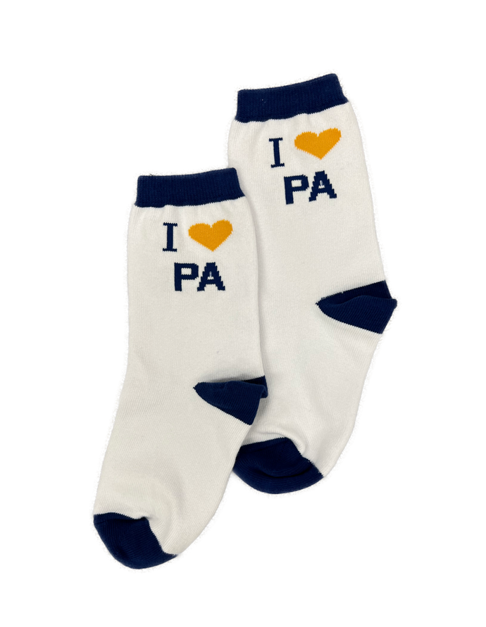 Socks   -  I Heart PA Kids (White/Navy)