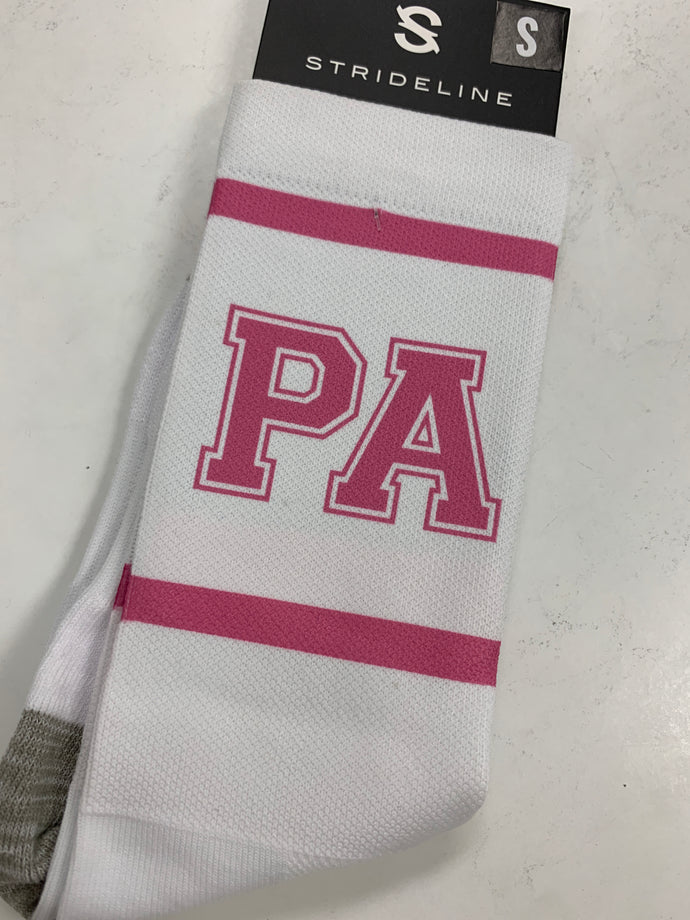 Socks Strideline White Classic - Pink Stripes/PA