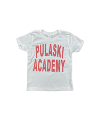 Toddler Girls' White Tee - Rose Gold Glitter Pulaski Academy